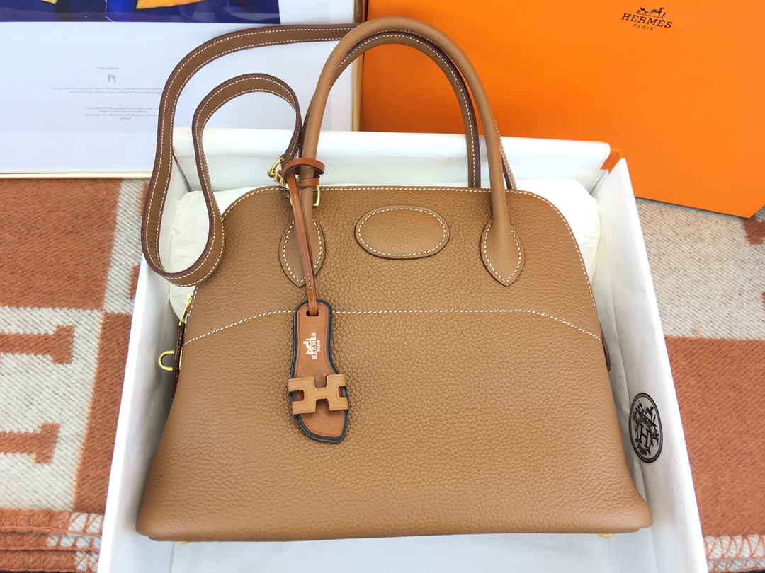 에르메스 볼리드31 골드브라운 금장 토고가죽